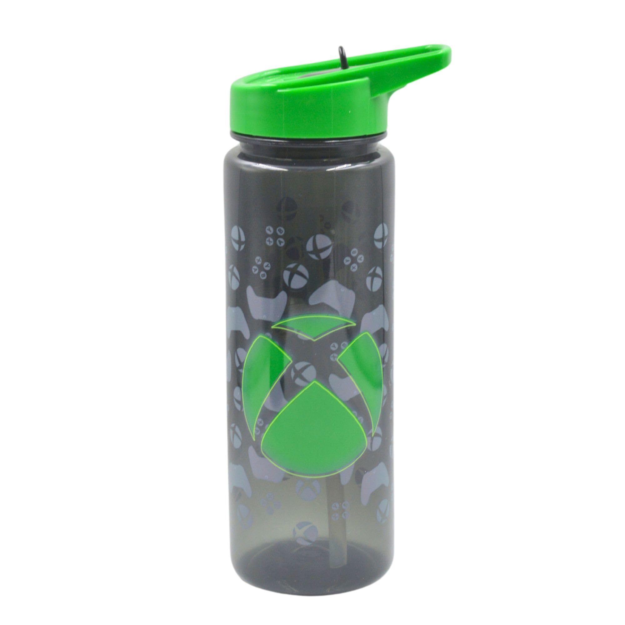 Hox XBOX Drinks Bottle | Reusable BPA-Free Plastic 600 ML Water Bottle with Carry Loop | Removable Straw, Secure Lid & Spills Proof | Gift for Fan & Collector