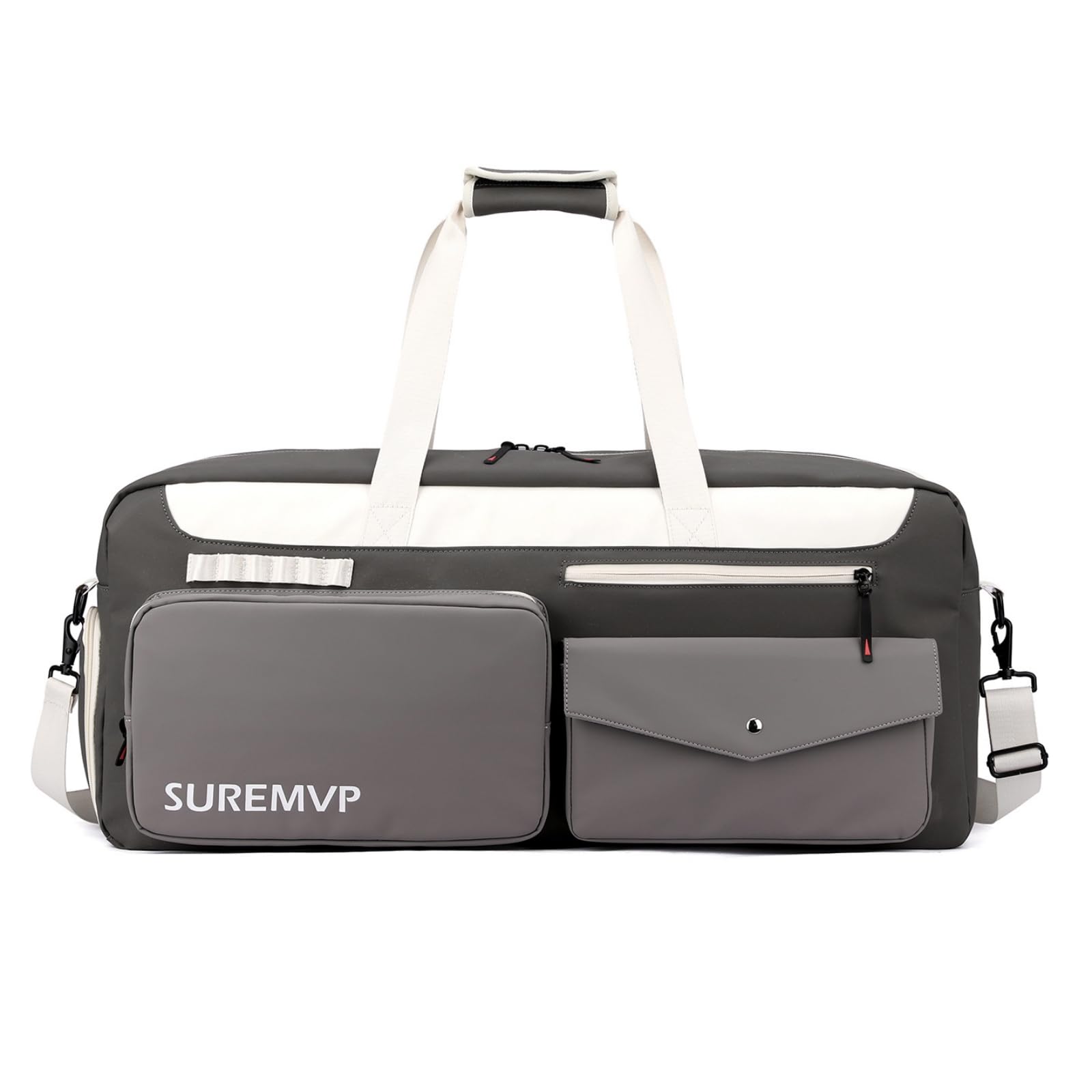 Borsa Porta Racchette Capiente Borsa da Tennis con Scomparto Termico Imbottito Borsone con Scomparto Scarpe per Allenamento, Palestra, Array, D-05 Grigio Borsa Per Racchette