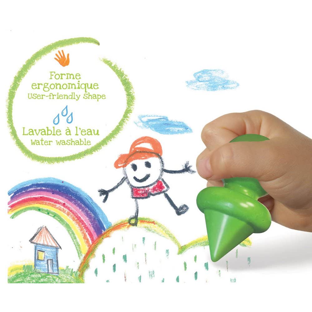 Créa Lign' | 1ers Crayons de Cire Ergonomiques | Dès 12 Mois | 6 Couleurs