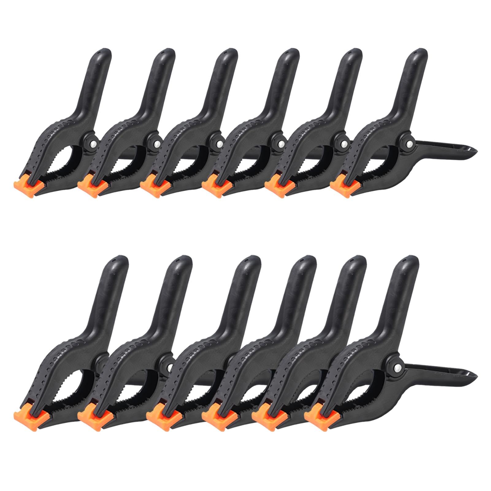 12 Pcs Plastic Spring Clamps, 2 Inch and 3 Inch Heavy Duty Quick Grip Clip Clamps, Strong Background Cloth Clip