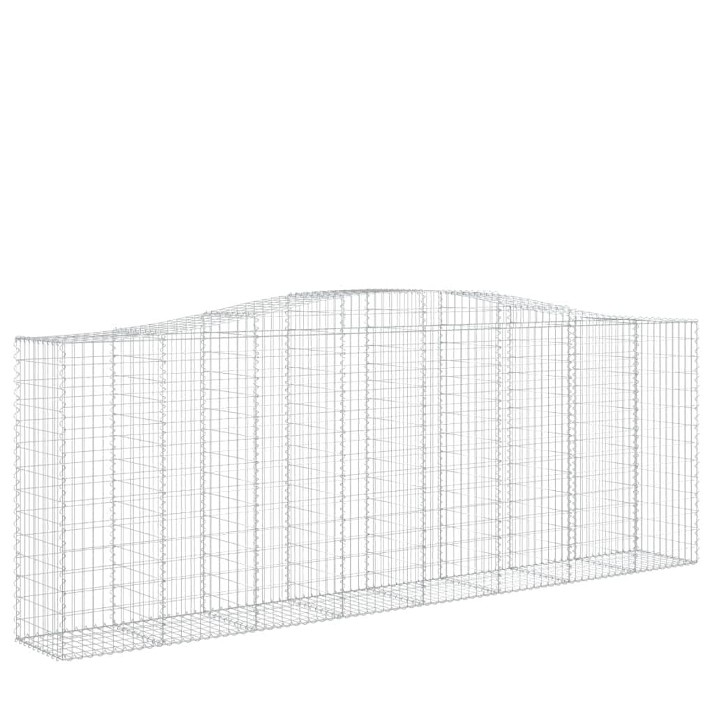 Cestas de gaviones con arco alto, 20 unidades, 400 x 50 x 140/160 cm, de hierro galvanizado, para barreras de jardín y protección visual, como pared decorativa de aislamiento acústico con