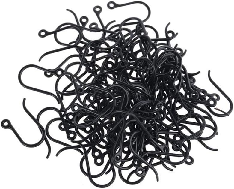 AKOAK 50pc 0.65mm Non-Allergenic Plastic Ear Wire Hooks Earring Findings fit DIY Jewelry (Black) image 3
