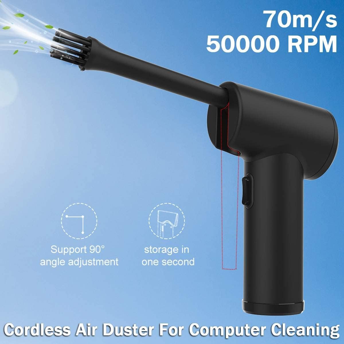 50000RPM Computer Cleaner Electric High Pressure Air Duster Blower Keyboard Laptop Camera PC Cleaning Tool Rechargeable Cordless