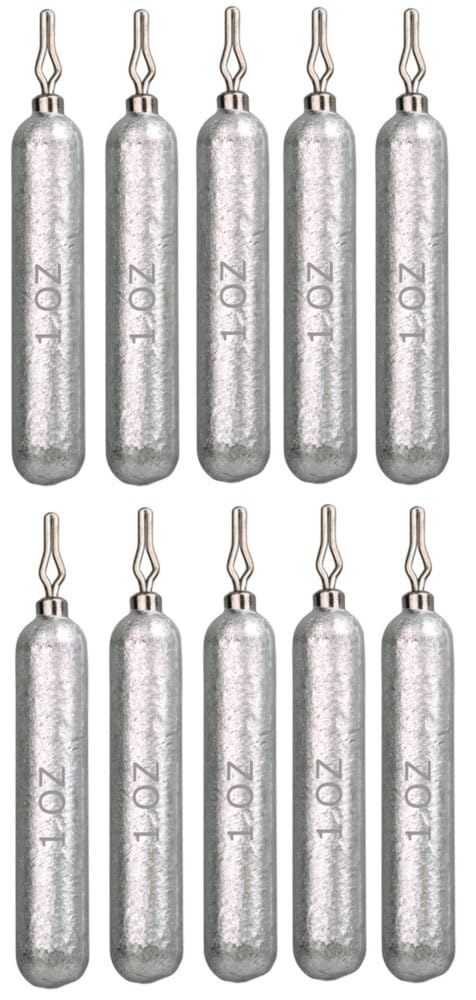 Reaction Tackle Drop Shot Weights - Saltwater and Freshwater Dropshot Fishing Sinkers - Skinny Pencil Shaped - Snagless Sinker Rig Fishing Weights for Bass Fishing Lures or Other Fish