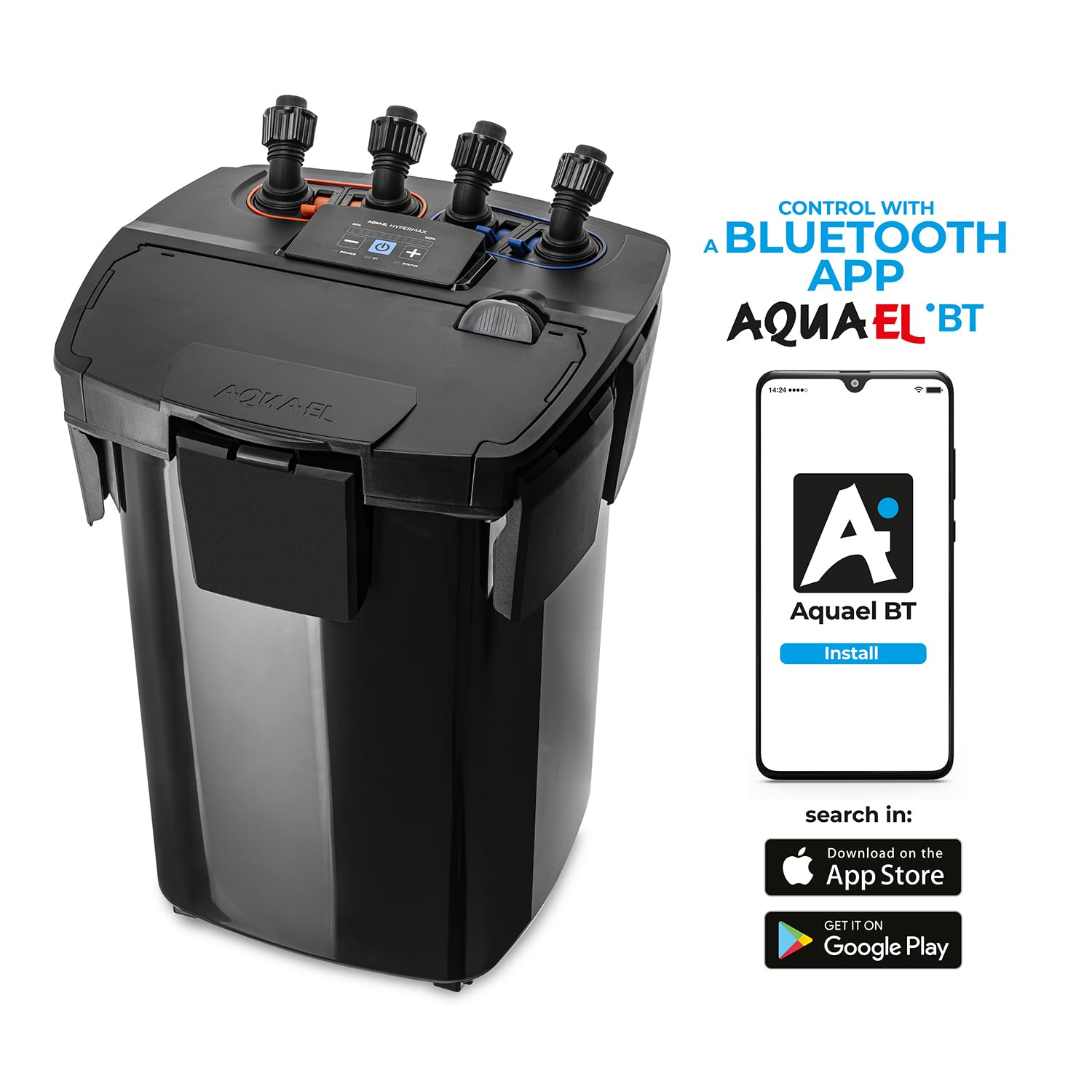 Filtr HYPERMAX 4500 BT - Kontroluj świat pod wodą | Filtr zewnętzrny do akwariów słodkowodnych 200-1500 l | 4500 l/h | 18-36 W
