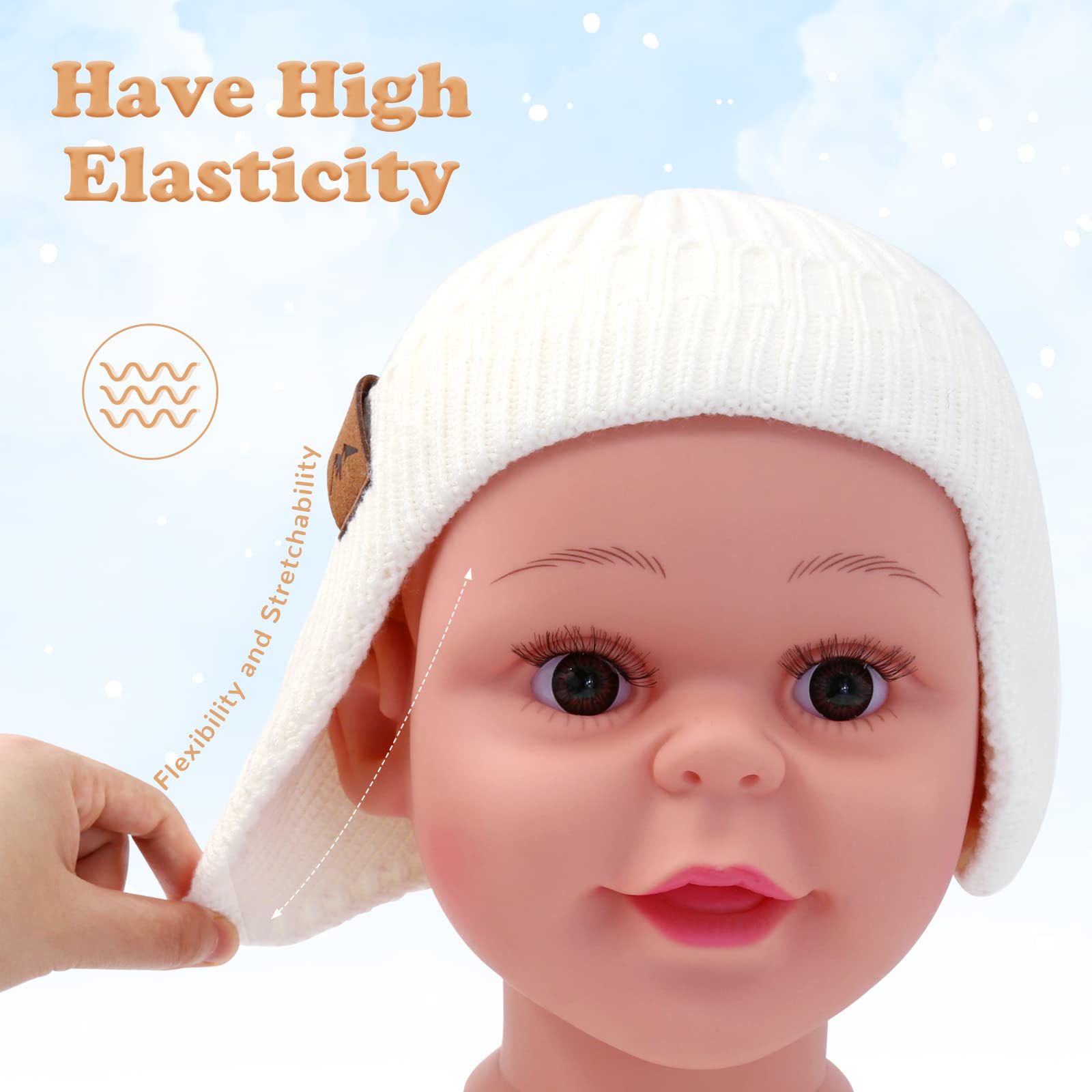 POXIMI Baby Boy Winter Hat Toddler Warm Beanie Girl Knit Hats with Earflap Kid Cute Earmuffs