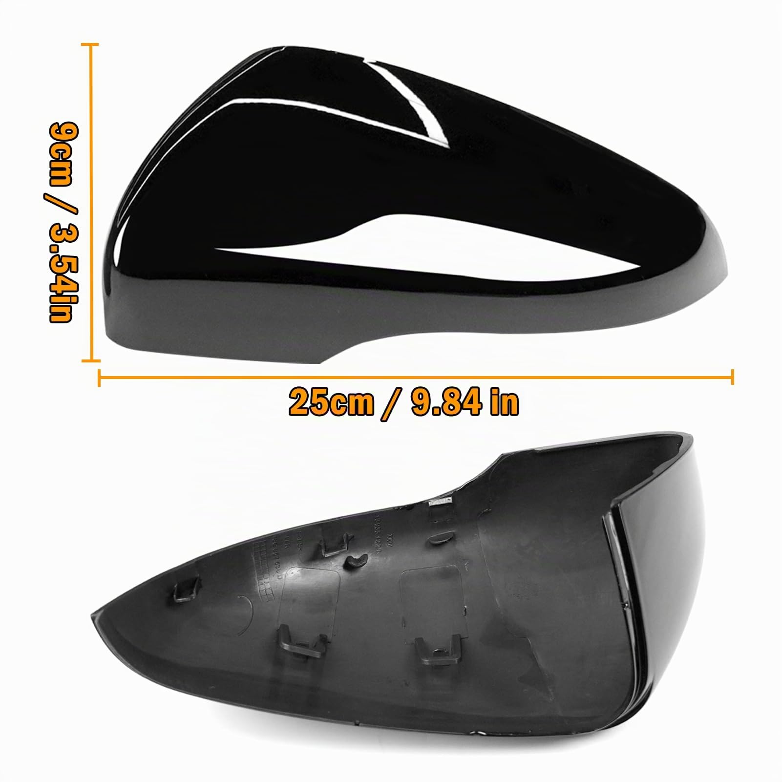 TTCR-II 2PCS Compatibile con Calotte Specchietti VW GOLF 6/GTI 6/Touran 1T3 | 2009-2014 GOLF MK6 Copri Specchietto Sinistra+Destra Coperchio Specchio Retrovisore Touran 1T3 Tappi Specchietti-Nero