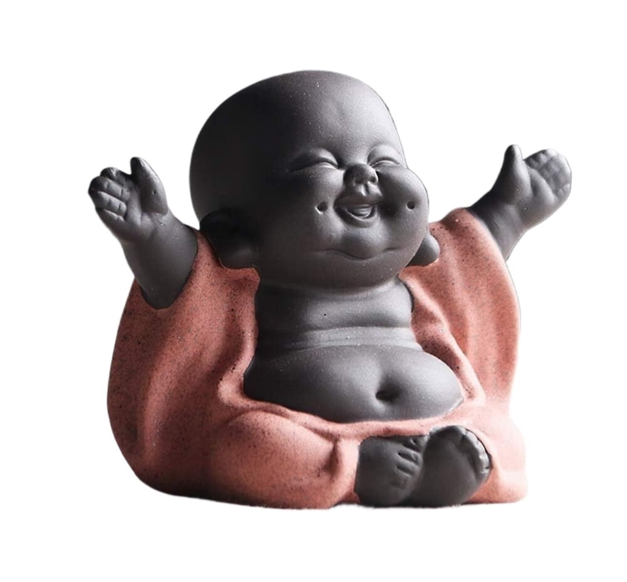 Posąg Buddy Fioletowy Piasek Śmiejący Się Posąg Buddy Szczęśliwy Małe Słodkie Dziecko Statua Mnich Figurka Budda Wystrój Domu Ozdoby(B)