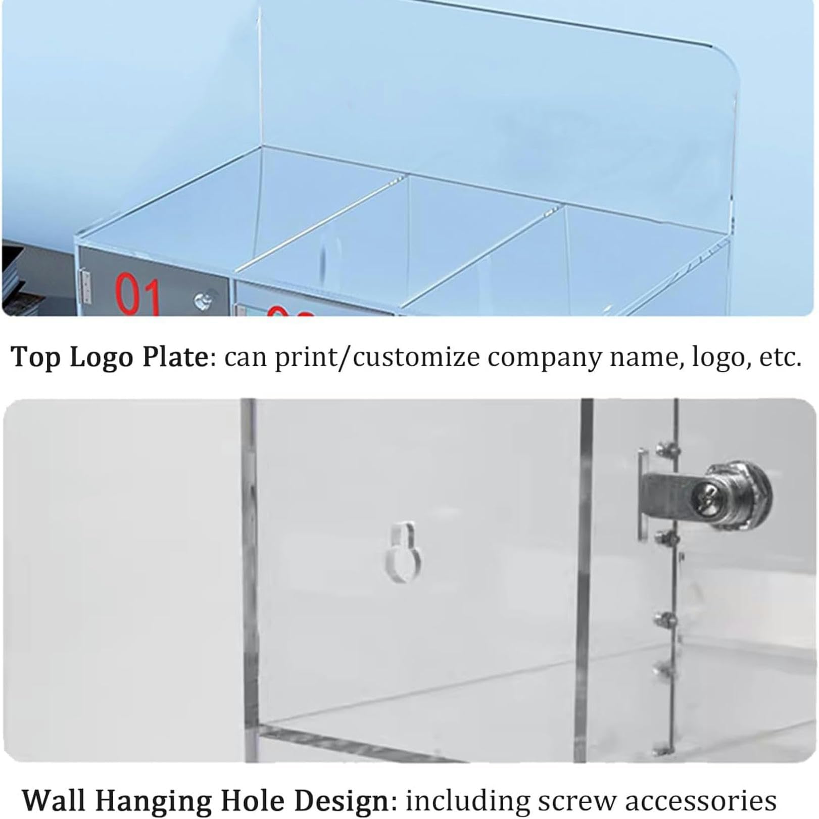 Supporto da parete per telefono in acrilico, 10 scomparti, trasparente, per elettronica, display visibile per telefoni cellulari, mensola di classe da 10 cm, soluzione moderna per casa e ufficio