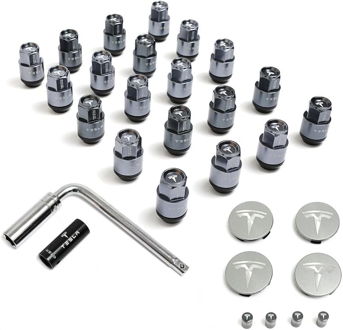 MUGE RACING Tesla Model 3 Y Wheel Center Hub Cap Kit, Wheel