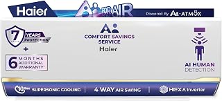 Haier Desert Rose 1.55 Ton 5 Star, HEXA Inverter Smart Split AI AC (AI Cooling, Energy Saving & Self-Clean, Wi-Fi, Human Detection, Copper, 4-way, Cools in 10 Sec at 60°C)-HSA20DSD-GAI5NB-I