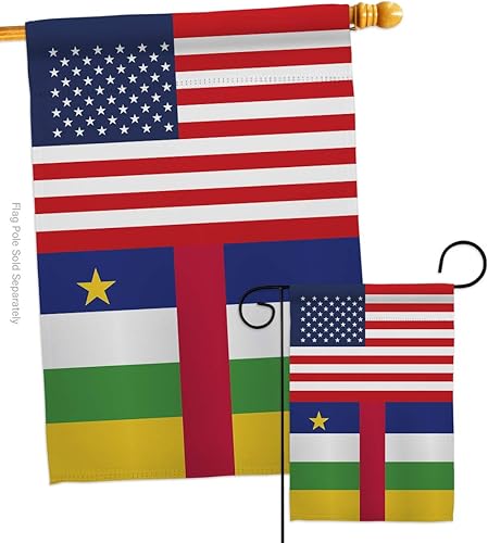 Nationality Central African Rep. US Friendship Garden House Flags Set Regional Nation International World Country Particular Area Small Decorative