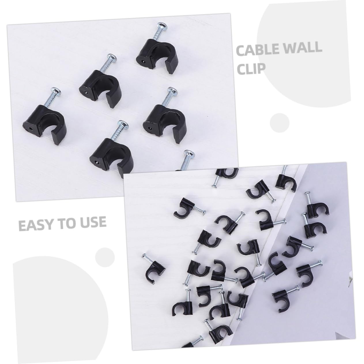 Uonlytech 2000pièces Clips De Câble Avec Clous Pour Fixation De Fils Électriques De Câbles Pour Maison Et Jardin