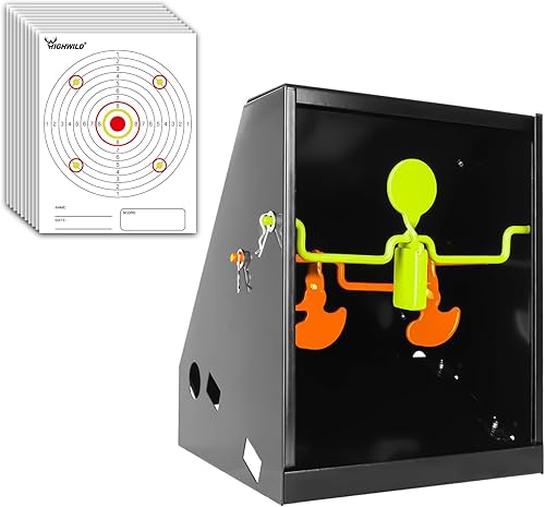 Highwild BB Trap - Objetivo de reajuste del colector de pellets (solo Airgun) con 10 objetivos de papel de 7 x 9 pulgadas y 3 blancos giratorios