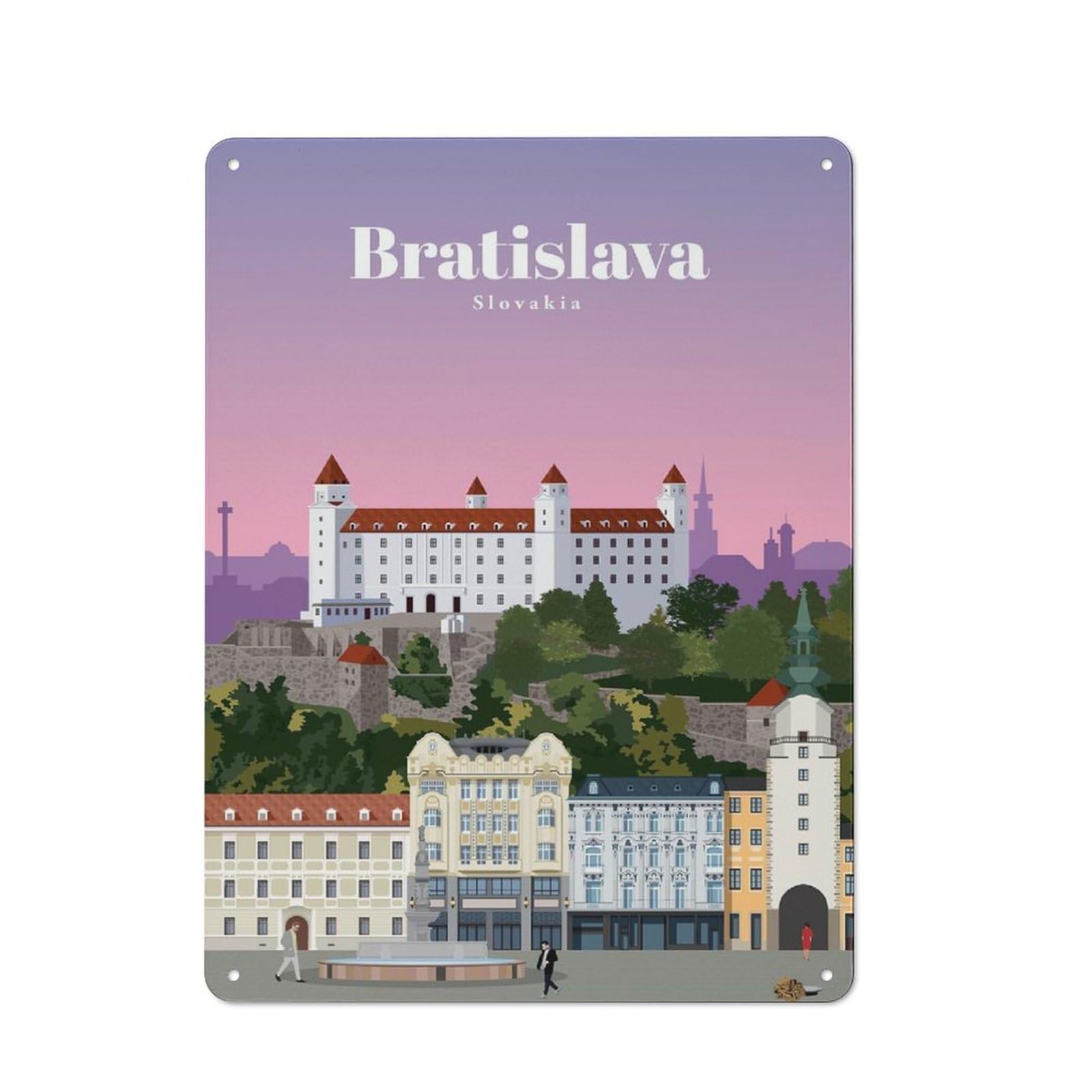 Junmoney Travel To Bratislava Vintage Tin Sign 40X30cm For Home Bar Wall, For Collectors Of Vintage Metal Wall Decor