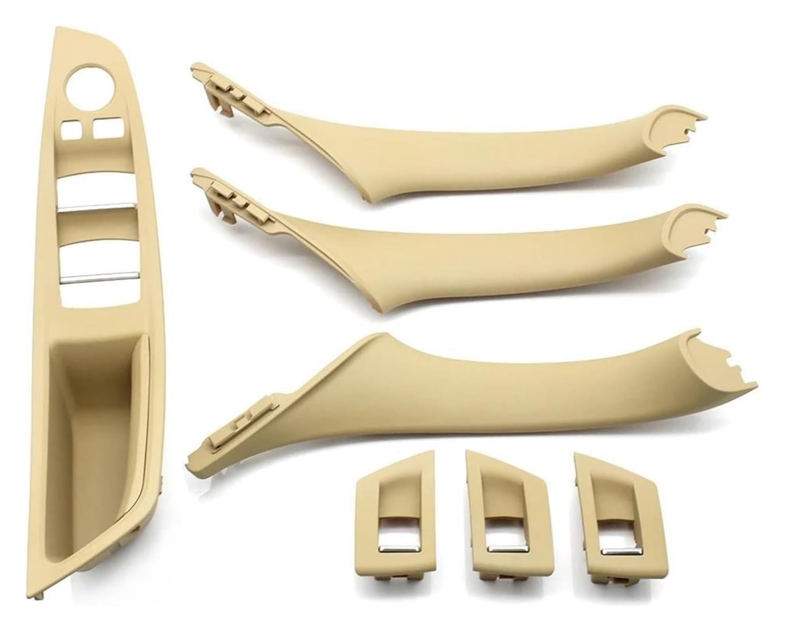FANGZIQQ for 5 Series F10 F18 523 525 528 Left Drive LHD Car Interior Door Handle Pull Trim Accessories 7PCS Car Inner Door Handle(A Beige)