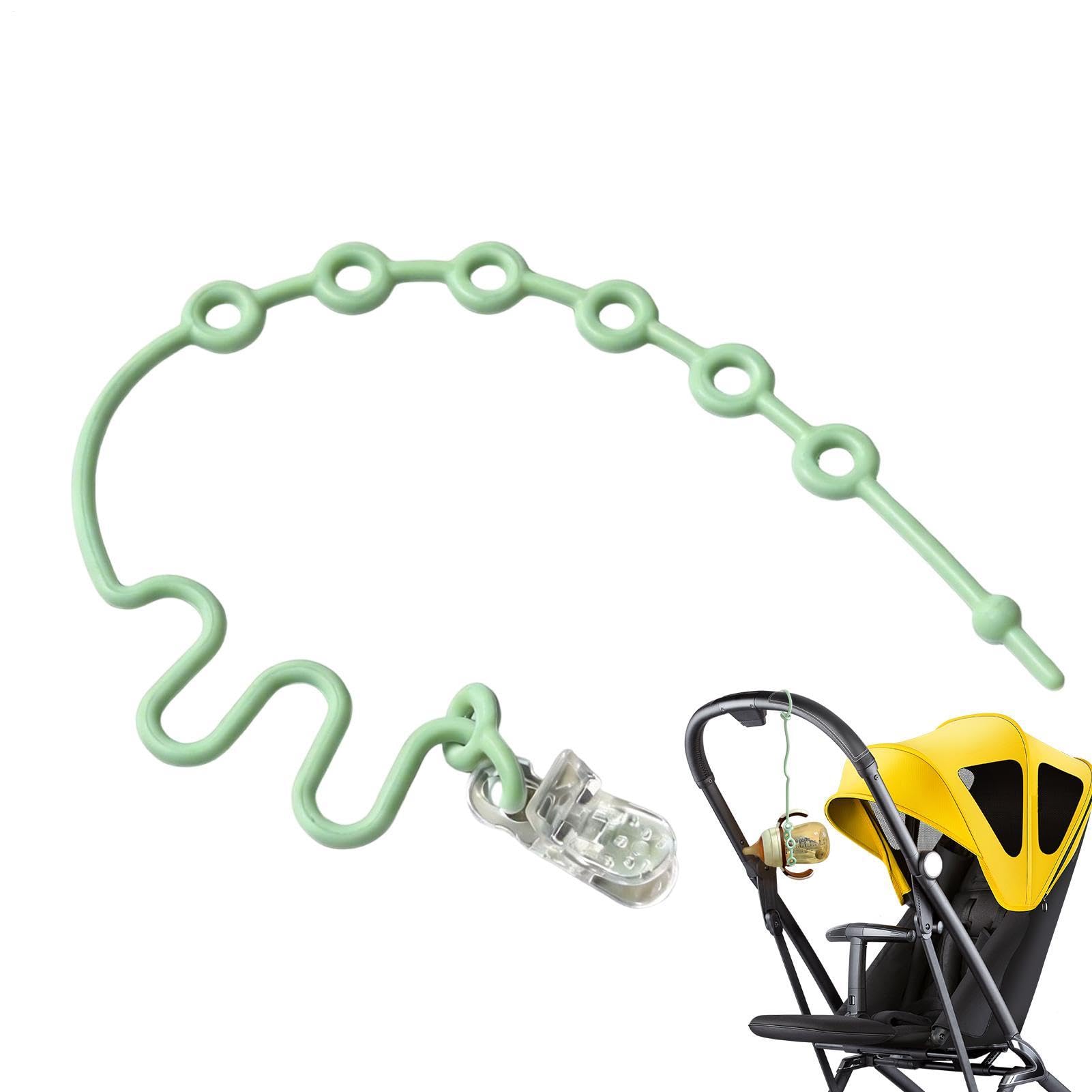 Stroller Toy Straps - Silicone Secure Adjustable Tether Clips, Lightweight Ba-by Pacifier & Toy Holder Straps For Car Seat Stroller Crib Travel | Safe Anti-Drop Ba-by Accessory For Bottles Teethers Ba — view 8