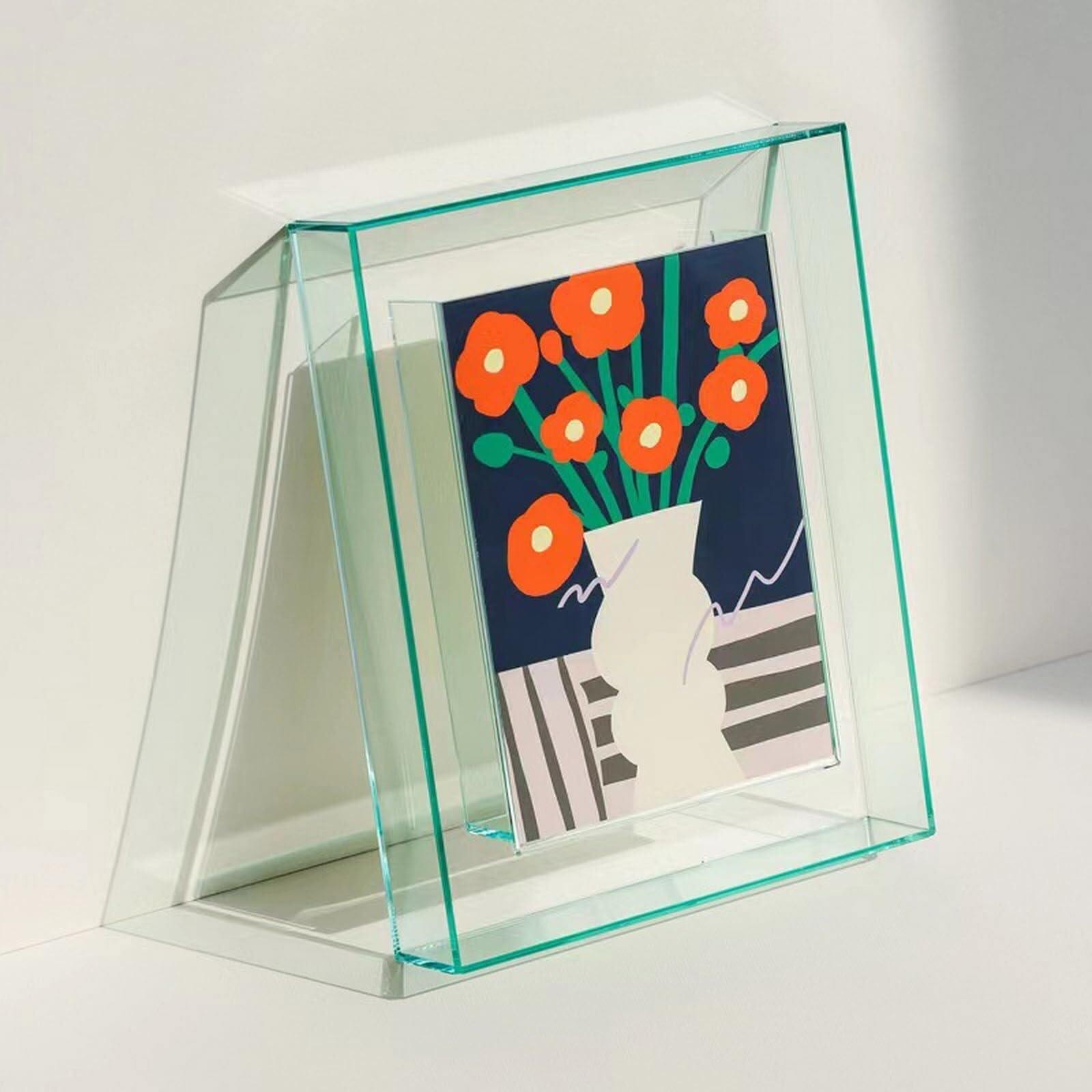 AMEITECH Acryl fotolijst, blok 10 x 15 cm, transparant, dubbelzijdig, magnetische fotolijst zonder bureaulijst, 2 stuks