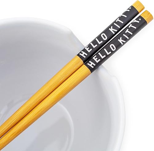 Miniatura 3 de Silver Buffalo Sanrio Hello Kitty Witch - Juego de tazón de cerámica y palillos de 20 onzas