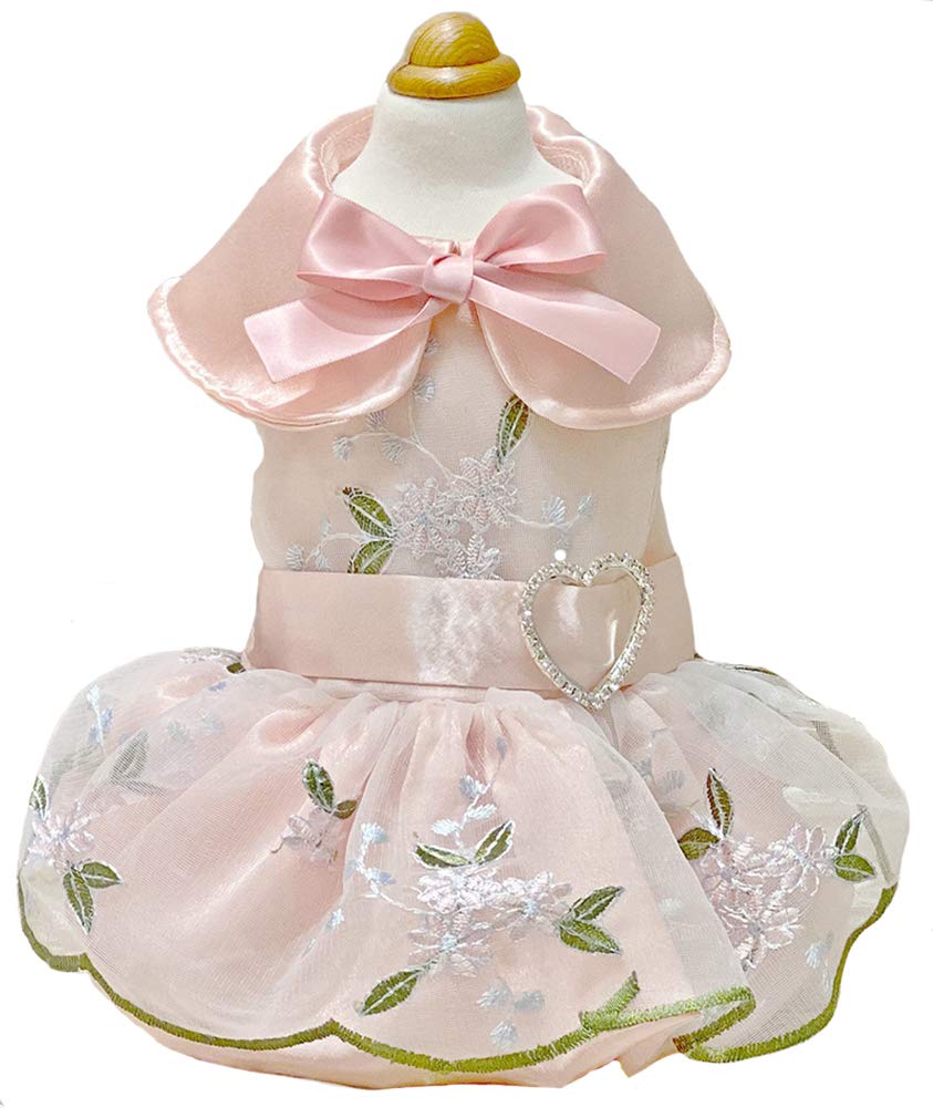 MaruPet Fashion Sweet Puppy Dog Chiffon Princess Dress for EXTRAL Small and Small Dog Pink S — view 18
