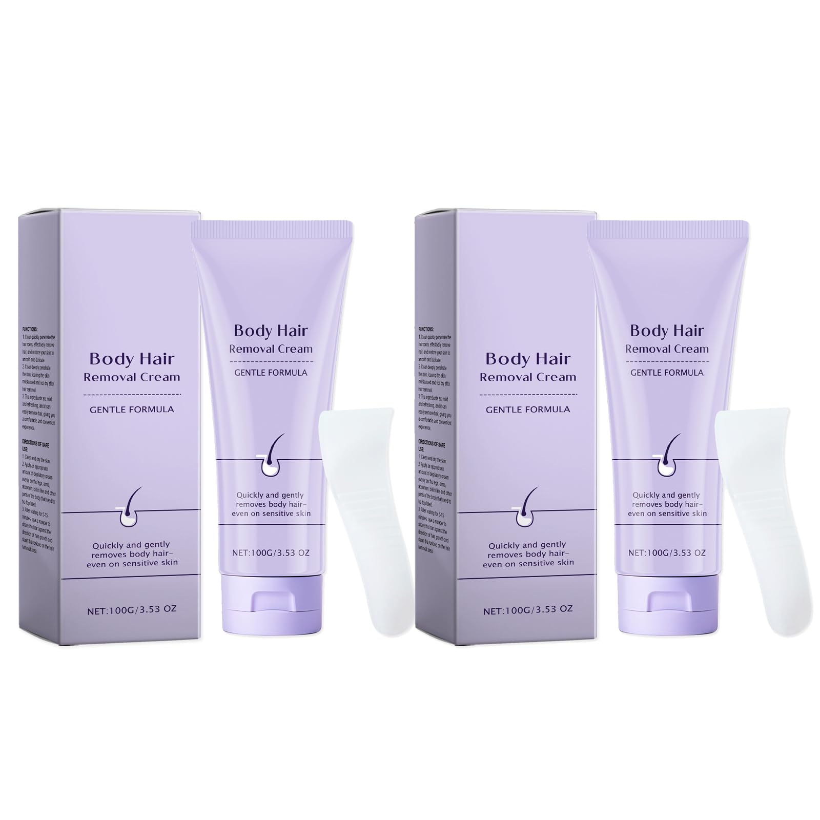 2 Piezas Crema Depilatoria Corporal para Hombres y Mujeres, Crema Depilatoria Piel Sensible, para una Hidratación Suave, Para Cara, Brazos, Piernas y Axilas, Hair Removal Cream, 11