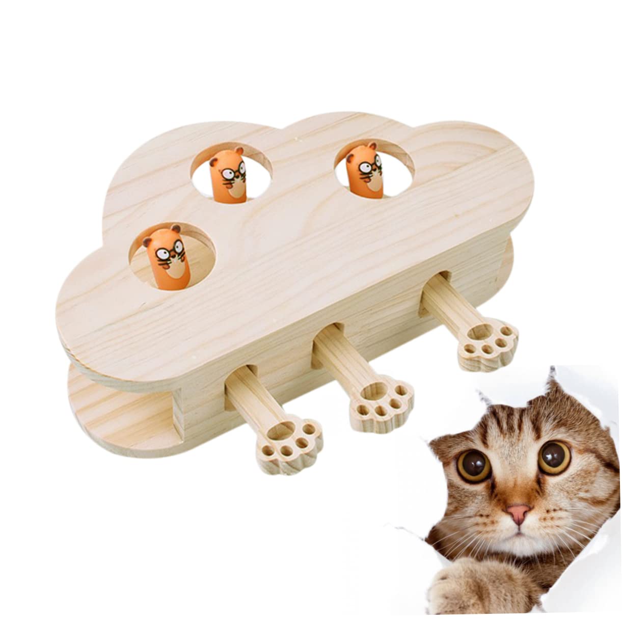 COLLBATH Interaktives Mäusespielzeug Katze mit Glatter Oberfläche und Wolkenmuster Lustiges Katzenspielzeug für Drinnen zur Beschäftigung und Intelligenzförderung Zufällige Farbe