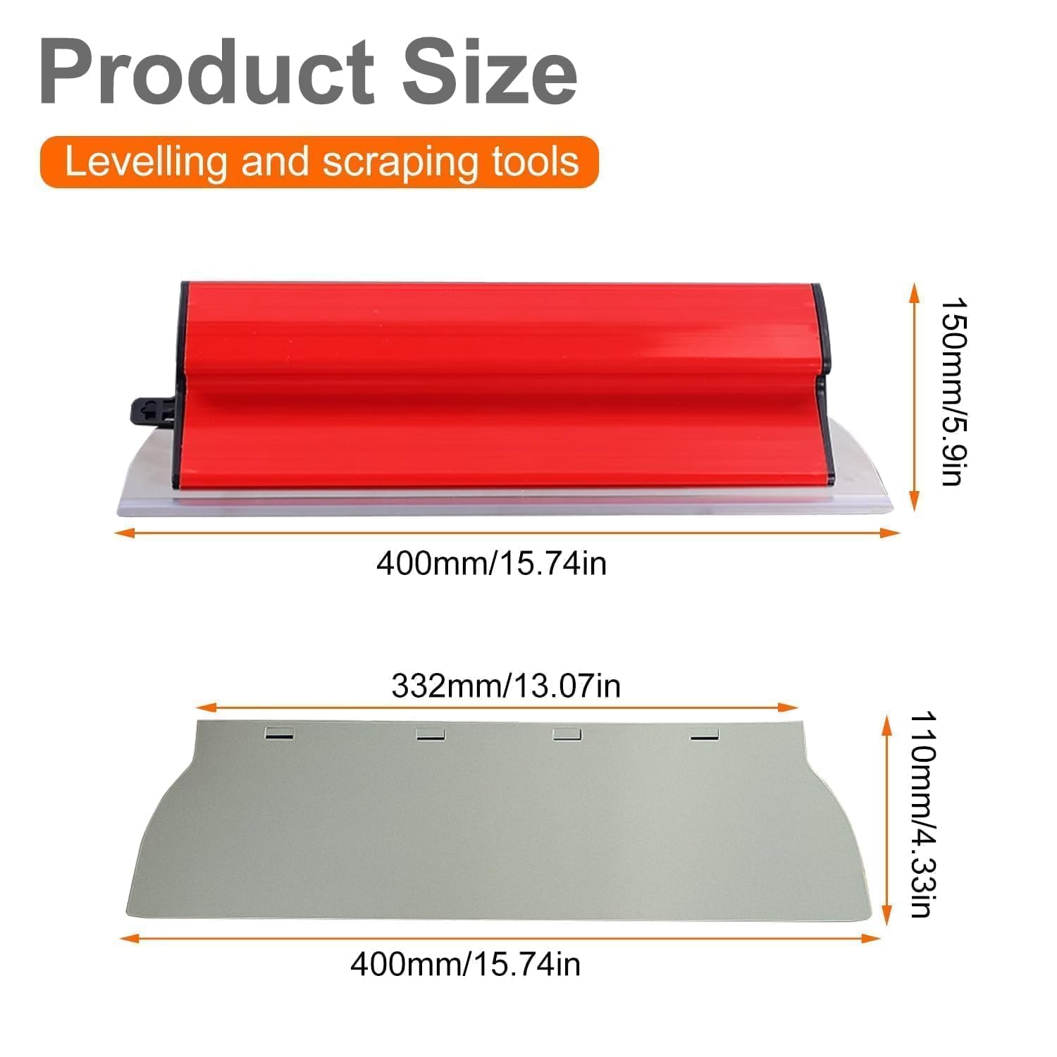 Zestaw narzędzi do szpatułki, szpachelka do powierzchni 40 cm, szpachelka do tapetowania, szpachelka wygładzająca, zestaw do suchej zabudowy, skrzynka szpachlowa, narzędzie do tynkowania – w zestawie