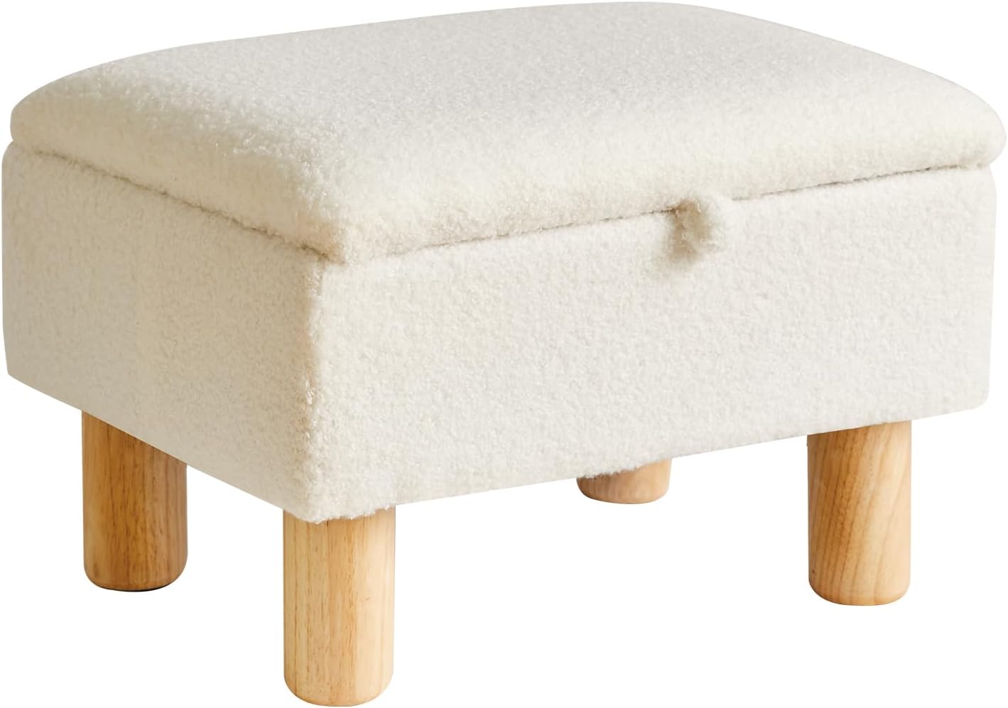 White Ottoman with Storage