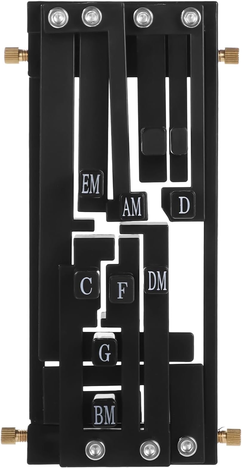 Portable Guitar Chord Presser & Trainer - Beginner's Helper Tool for Acoustic Guitars with Easy Operation & Black ABS Body
