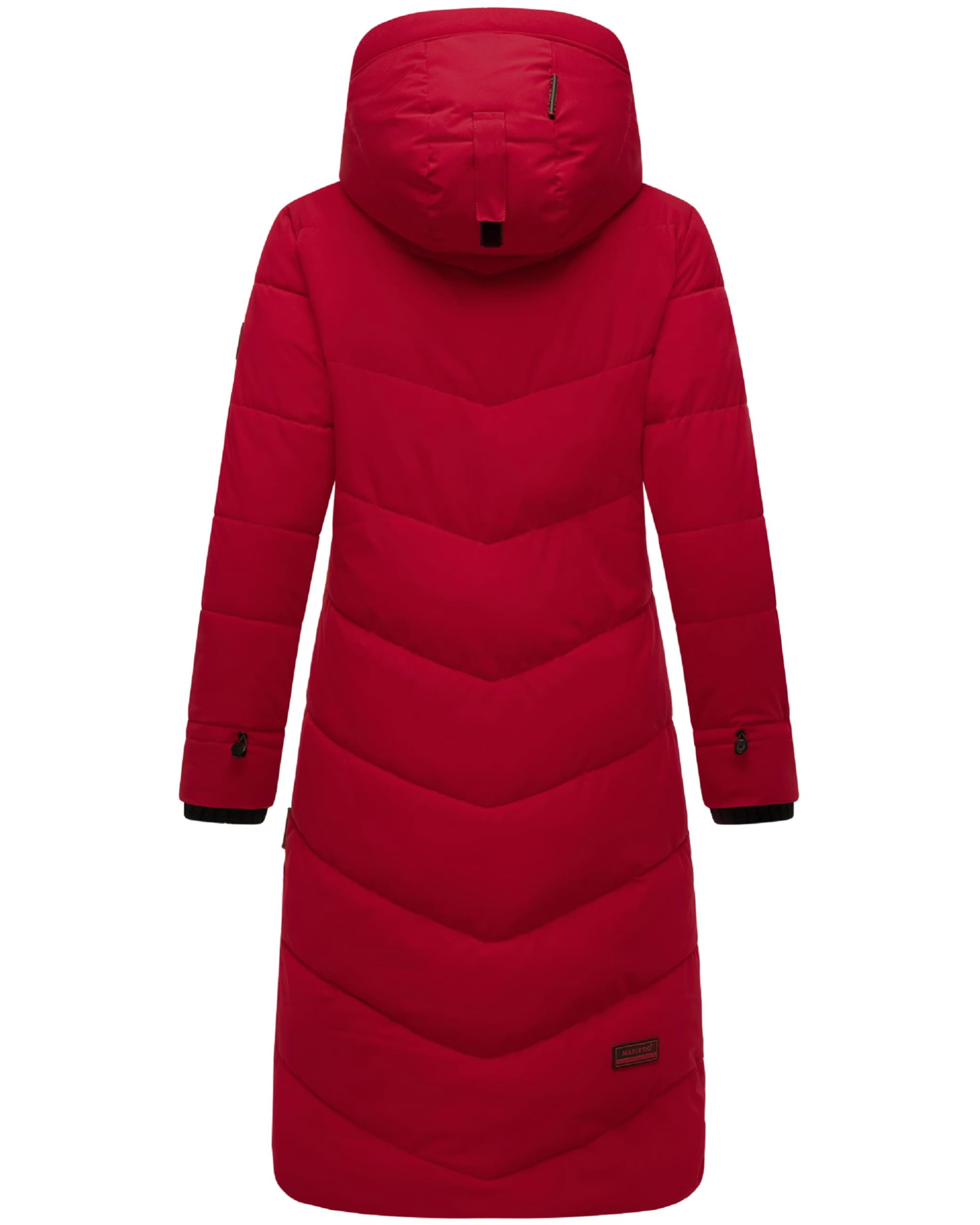 MARIKOO Damen langer Wintermantel Steppmantel mit Schlüsselanhänger Benikoo XS-5XL
