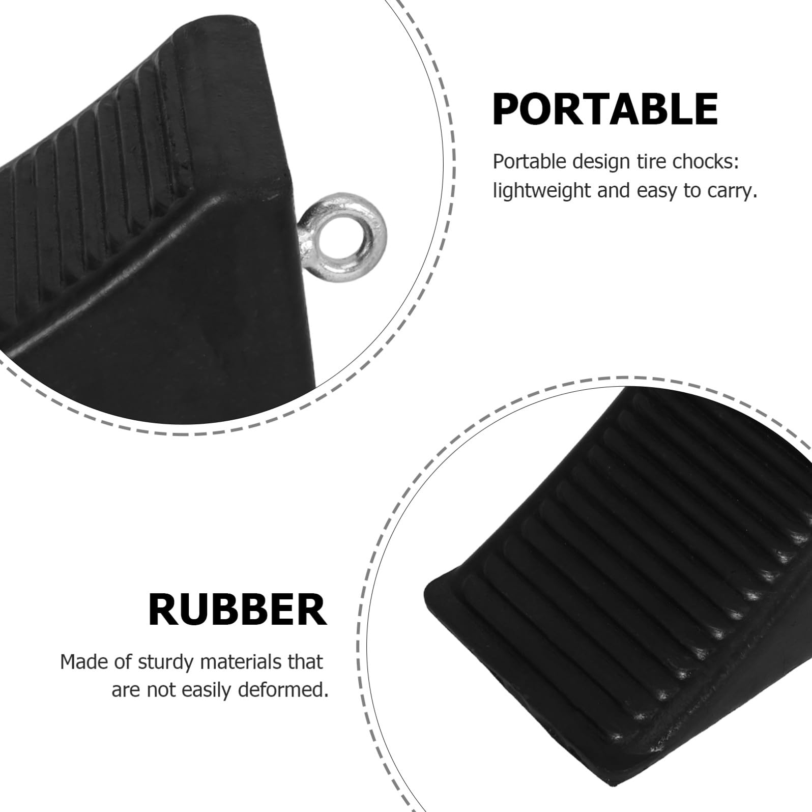 IMIKEYA 2stücke Gummi-parkstopper für Garage Reifenkeile mit Antirutschmatte zum Sicheren Halten von Autos Gummireifenkeile als Radstopper für Anhänger und Fahrzeuge