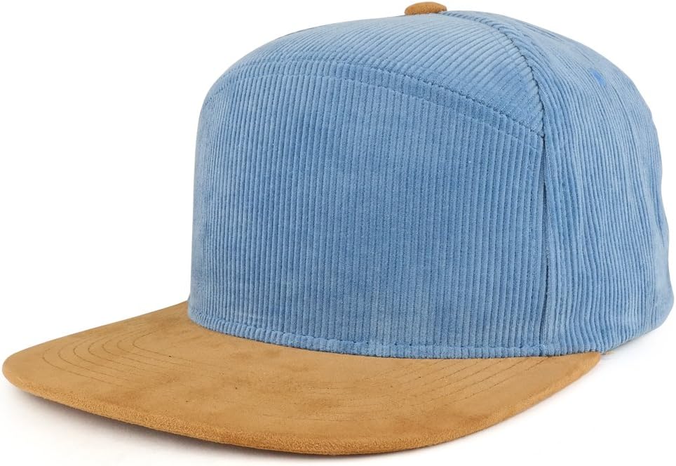 Trendy Apparel Shop Plain Corduroy Textured Suede Flat Bill Snapback Cap