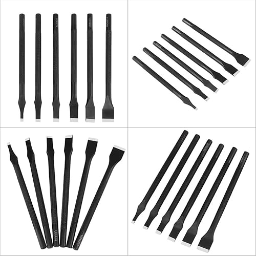 Miniatura 6 de Juego de 6 piezas de herramientas de cuero para manualidades con agujero recto con ranura de cuero de 3568100.472 in para cartera, tarjeta de fotos,