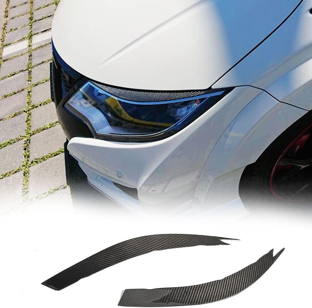 Real Carbon Fiber Front Headlight Eyebrows Fit for Honda Civic Type R Hatchback 2015-2016 Factory Outlet CF Head Lamps Eyelid Light Cover Trims