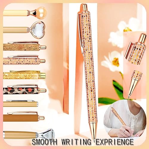 Miniatura 9 de Abhay Bolígrafos de metal bolígrafos de metal bolígrafos de metal flotantes con purpurina dinámica para suministros de oficina