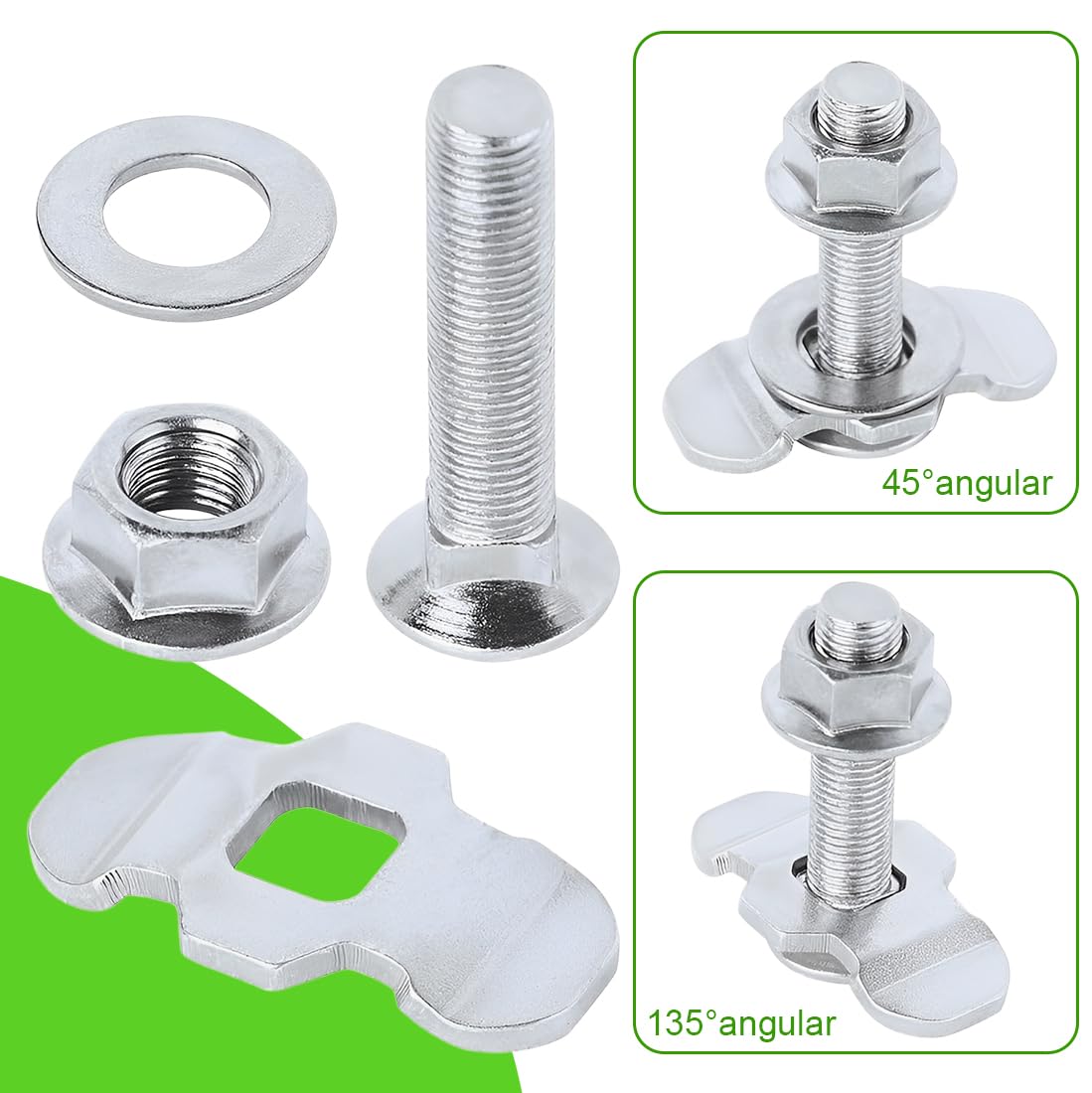 M8 Accesorios de Rosca para Carril de Aerolíneas, Accesorios de Rosca M8 x 40MM, para Carril de Aerolíneas, Coche, Moto, Amarre, Instalación, DIY, Acero Inoxidable(5 Piezas