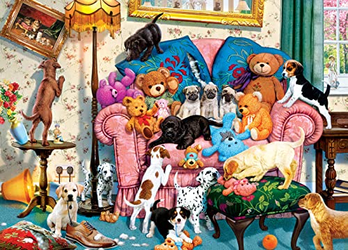 MasterPieces 1000 Piece Jigsaw Puzzle for Adults, Family, or Youth - Loose in The House - 26.75"x19.25" - Cartoon Pattern, Team Colors, Made of Recycled Material by Masterpieces - Used condition - Image 2