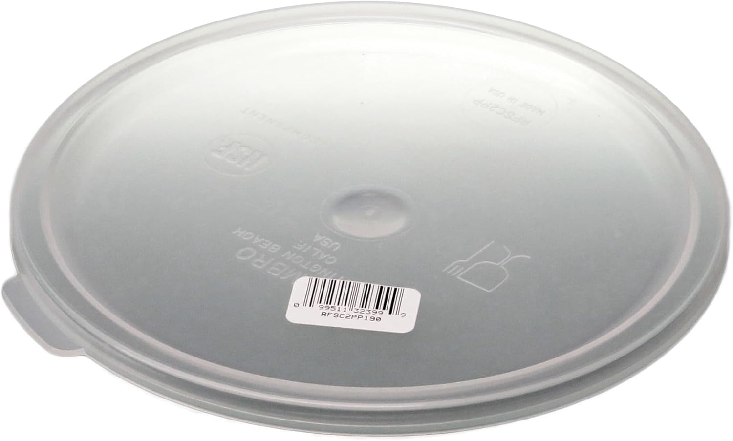 Cambro RFSC12PP190 Round Storage Lid, Translucent, 12, 18 & 22 qt., Pack of 6