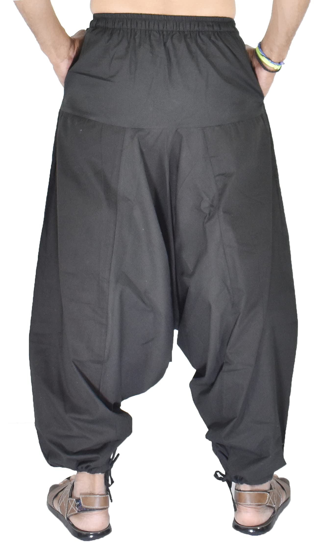 Whitewhale Pantalon de yoga en coton uni pour homme