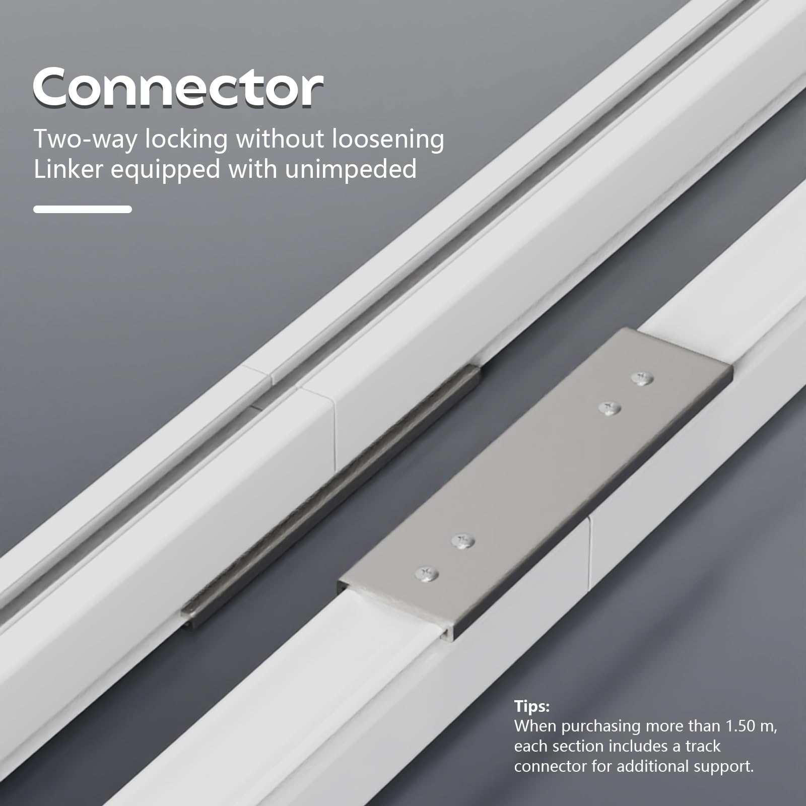 Rail à Rideaux Droit et Silencieux en Aluminium pour Une Installation Facile des tringles à Rideaux, Rails à Rideaux pour cloisons, Baies vitrées, hôpitaux, églises, Studios (Blanc) (120 cm)