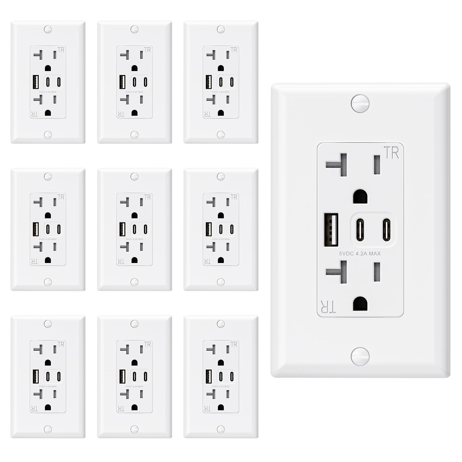 ELEGRP 2-Pack USB Outlet with 3 USB Ports -13 ELEGRP 2-Pack USB Outlet with 3 USB Ports -13