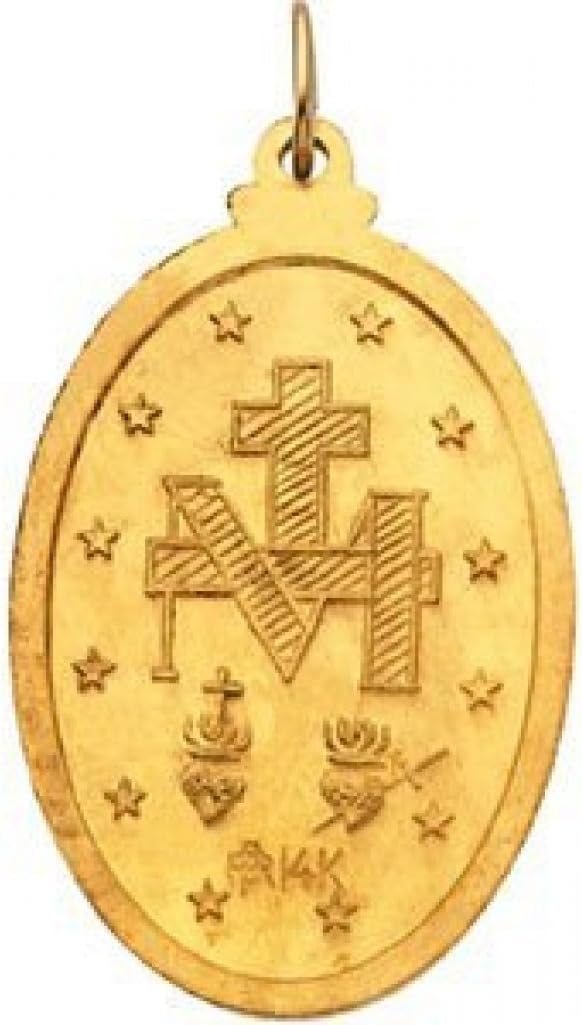 PicturesOnGold.com Oval Miraculous Religious Medal Pendant Charm - Sterling Silver - 1/2 Inch Wide X 2/3 Inch Tall - Protection Jewelry Christian Gift for Men & Women - Image 3