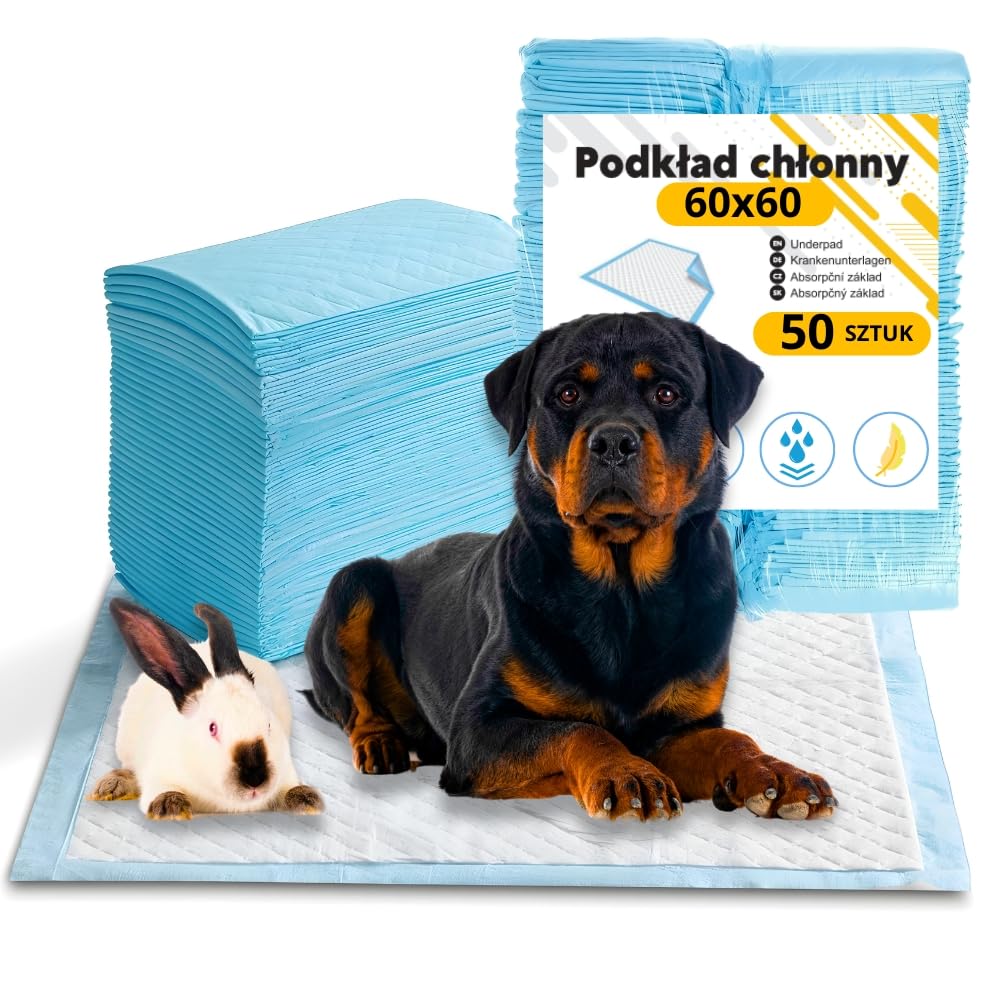 ZOLTA Podkłady Higieniczne dla Psów 60x60 cm – Ultra Chłonne Maty Treningowe do Nauki Sikania, Podkłady dla Szczeniąt i Zwierząt Domowych, Ochrona Podłóg, Legowisk i Transporterów, Skuteczna Absorpcja