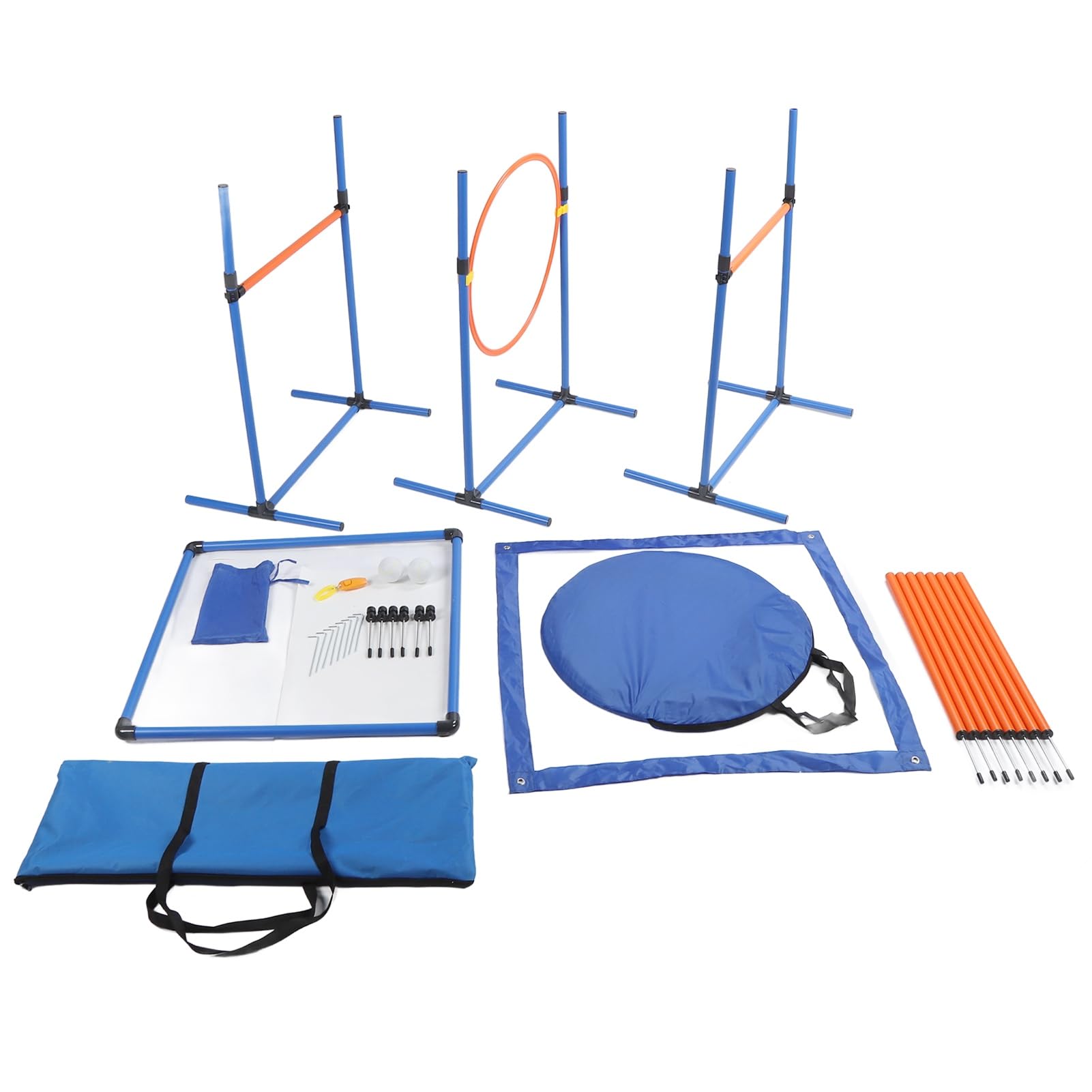 Kit de Entrenamiento de Agilidad para Perros con túnel, aro de Salto, Postes, Equipo de obstáculos para Todos los Niveles de Habilidad, Duradero para Uso en Patio Trasero
