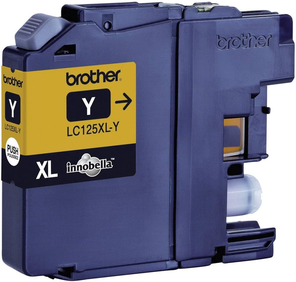 Brother LC-125XLY Inkjet Cartridge, Yellow, Single Pack, High Yield, Includes 1 x Inkjet Cartridge, Genuine Supplies