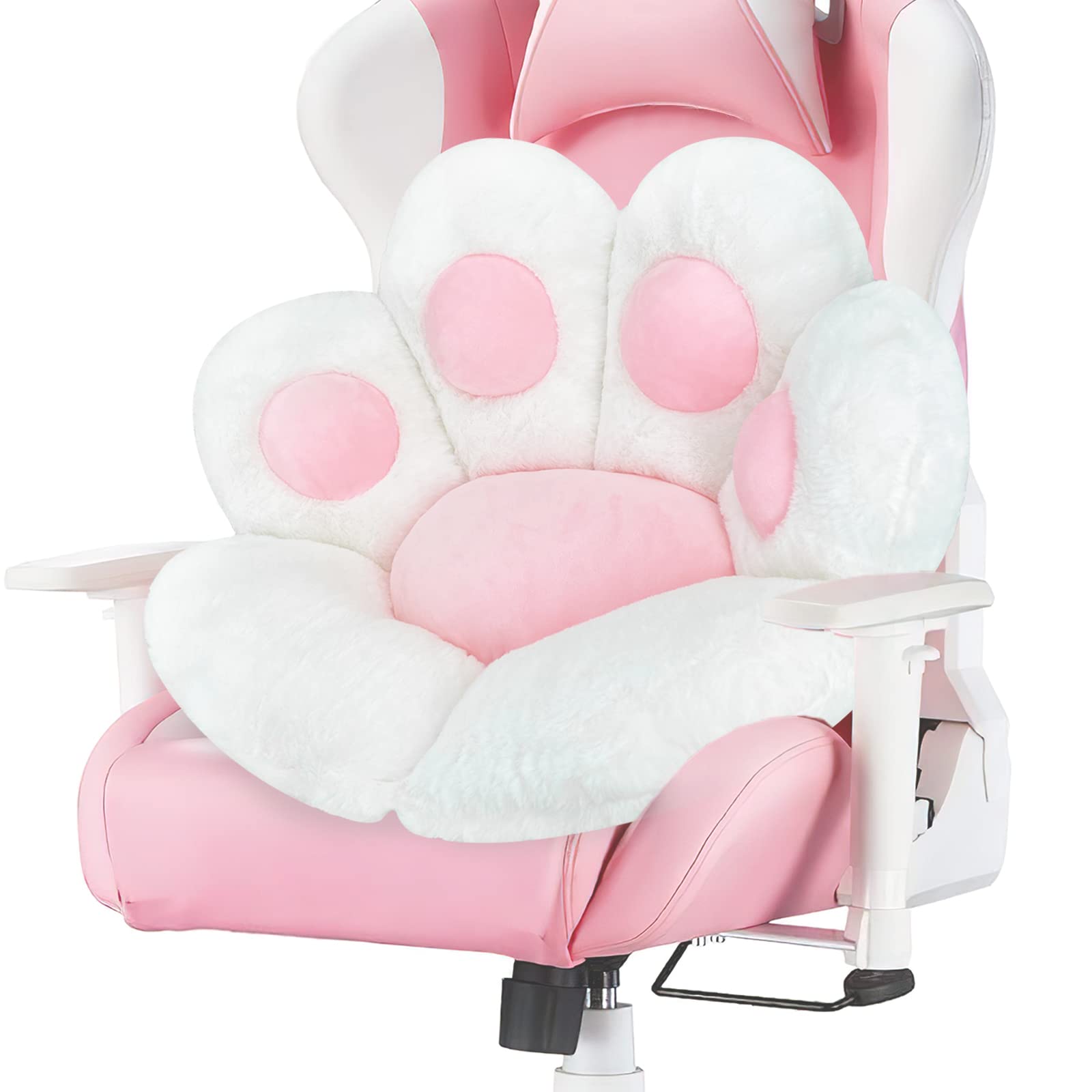 Cat Paw Cushion Chair Comfy Kawaii Chair Plush Seat Cushions Shape Lazy Pillow for Gamer Chair 28"x 24" Cozy Floor Cute Seat Kawaii for Girl Worker Gift, Dining Room Bedroom Decorate White - White