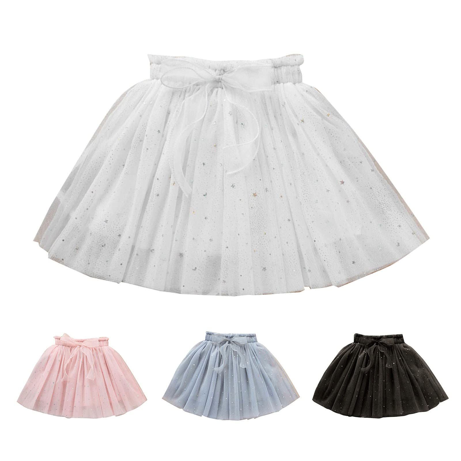 RNTOP Baby Girls Layered Tutu Skirt Toddler Girls Paillette Tulle Tutus Soft Fluffy Princess Skirts (Black, 18-24 Months)