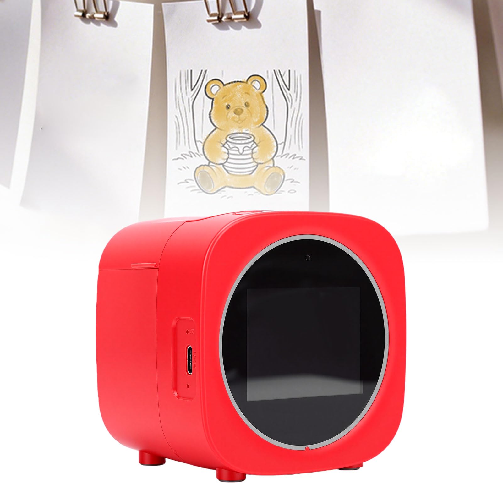 Tangxi KI-Drucker mit Sprachsteuerung, 2,4-Zoll-HD-Bildschirm, Tintenloser, Interaktiver Thermofotodrucker für die Tägliche Unterhaltung von Kindern