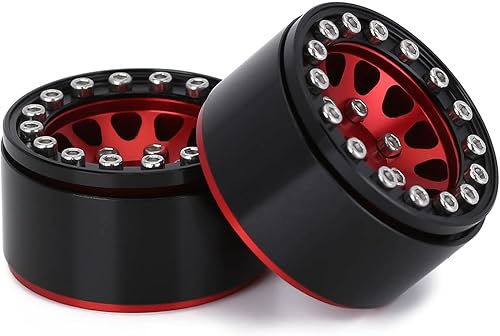 Miniatura 6 de INJORA Llantas de rueda 1.0 RC Metal Beadlock Llantas para AX24 118 TRX4M All 124 Escala Axial SCX24 Deadbolt RC Crawler Accesorios de