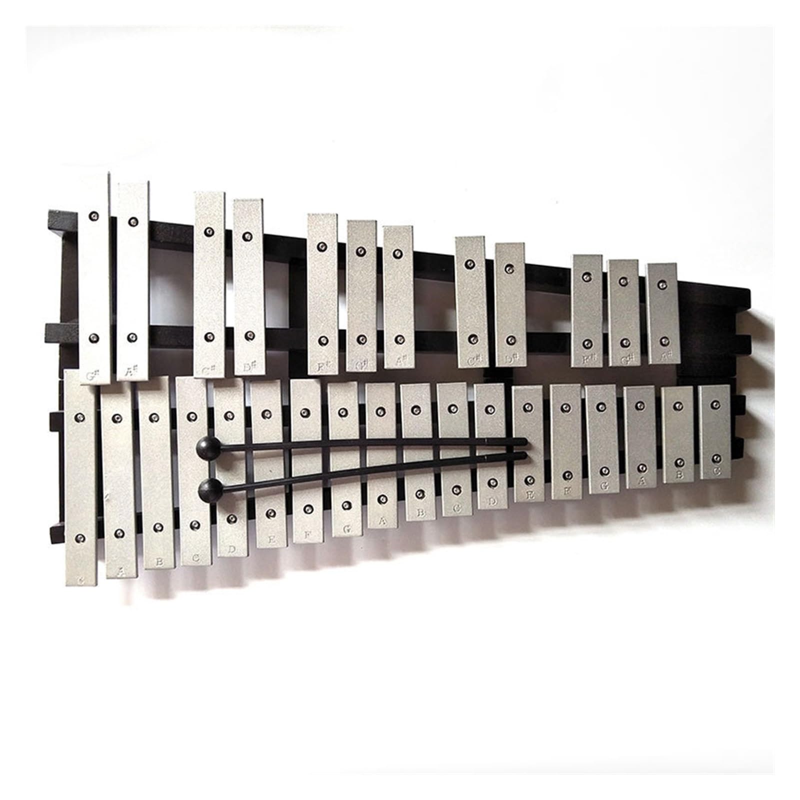 xilofono ​Legno Strumento Didattico per Pianoforte con Piastra in Alluminio Battuto A Mano A 30 Toni, Strumento A Percussione Carillon Tipo Scala